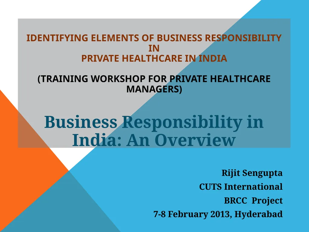 Identifying Elements of Business Responsibility in - slide 1 of 13