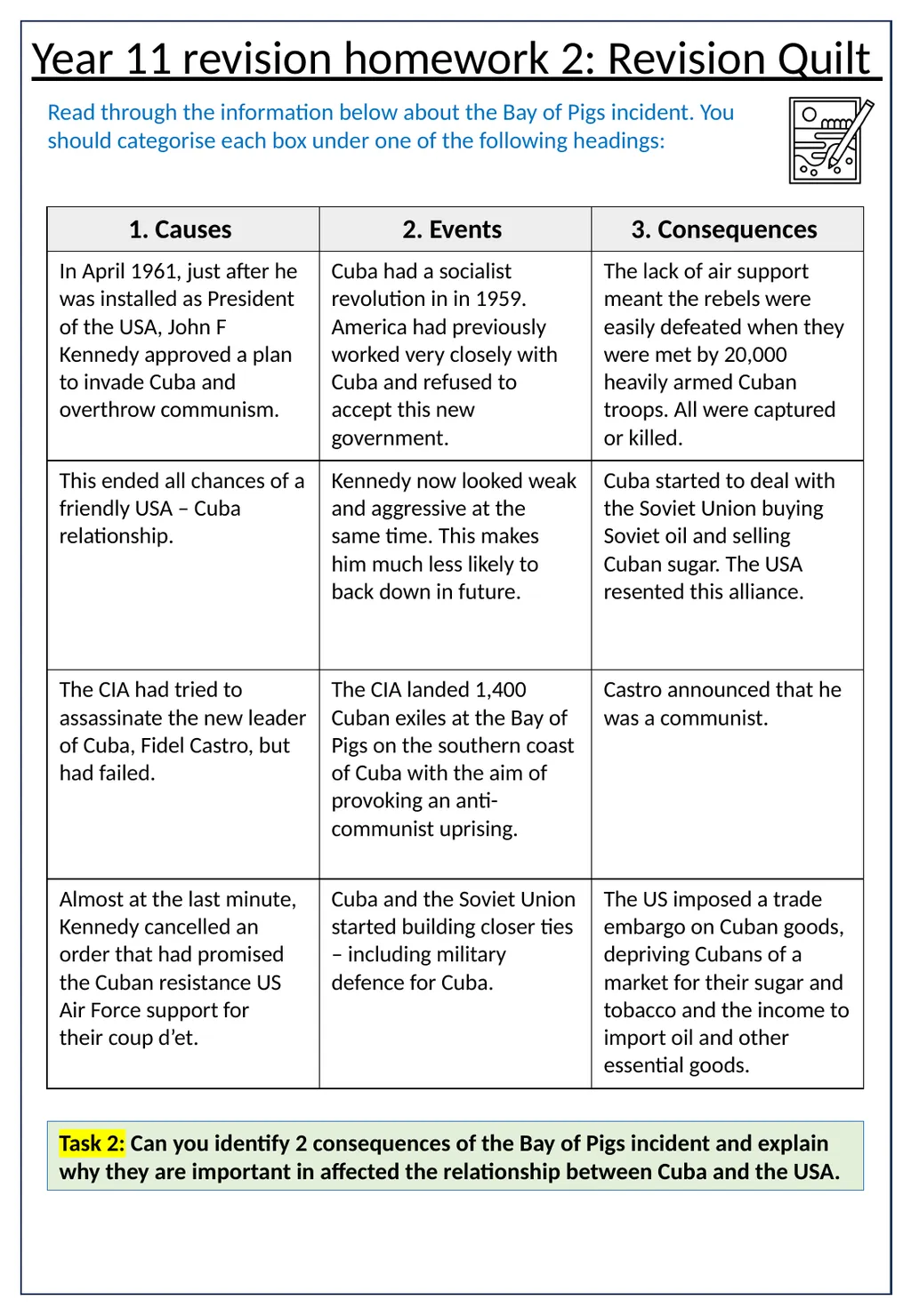February Mock Exam: Paper 2 – Superpower relations - slide 5 of 12