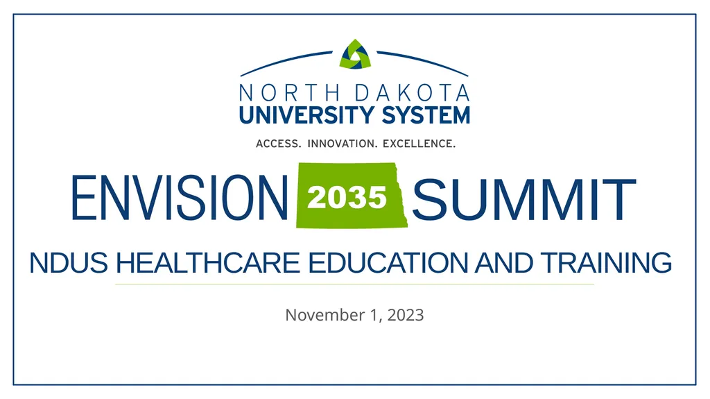 November 1, 2023 NDUS HEALTHCARE EDUCATION AND - slide 1 of 14