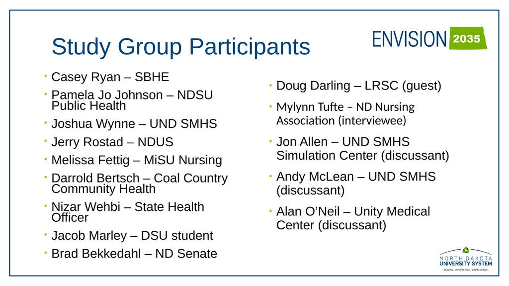 November 1, 2023 NDUS HEALTHCARE EDUCATION AND - slide 2 of 14
