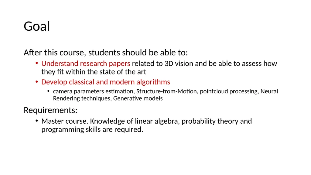 Hands-on AI based 3D Vision Summer 25 Lecture 1_0 - slide 11 of 12