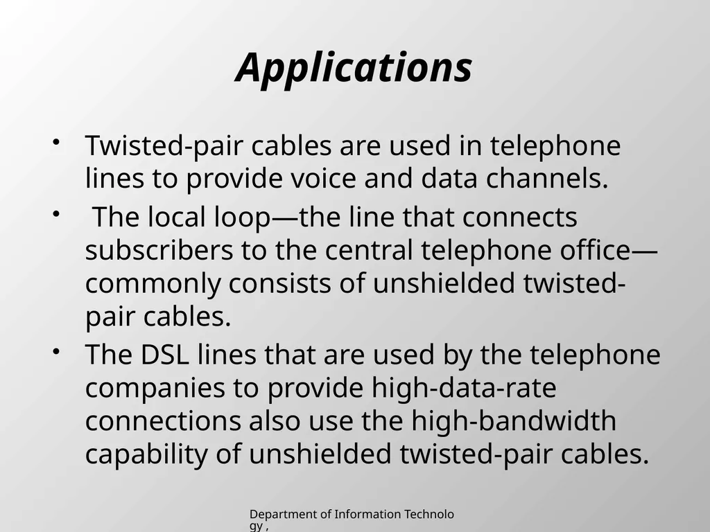 UNIT 2 Chapter 2 Transmission media Department of - slide 8 of 34