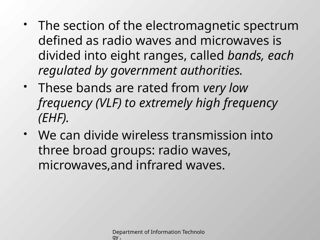 UNIT 2 Chapter 2 Transmission media Department of - slide 24 of 34
