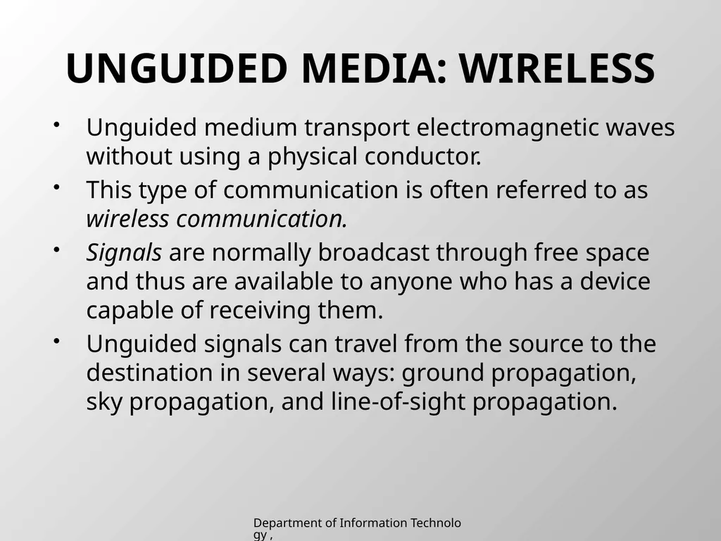 UNIT 2 Chapter 2 Transmission media Department of - slide 22 of 34