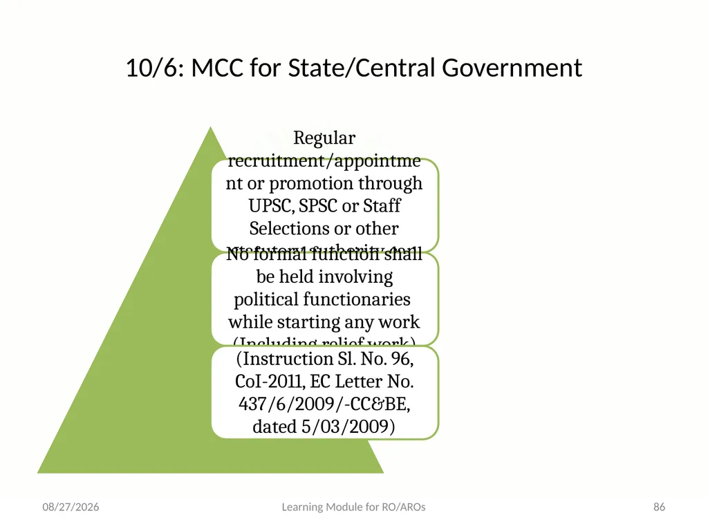 Model Code of Conduct (MCC) Learning Module for - slide 86 of 99