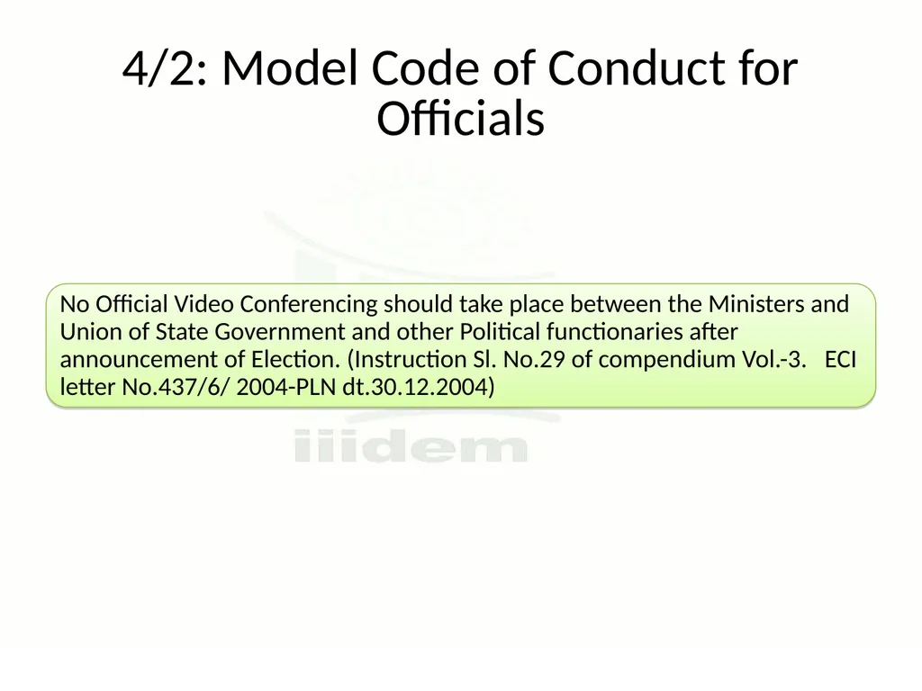 Model Code of Conduct (MCC) Learning Module for - slide 9 of 99