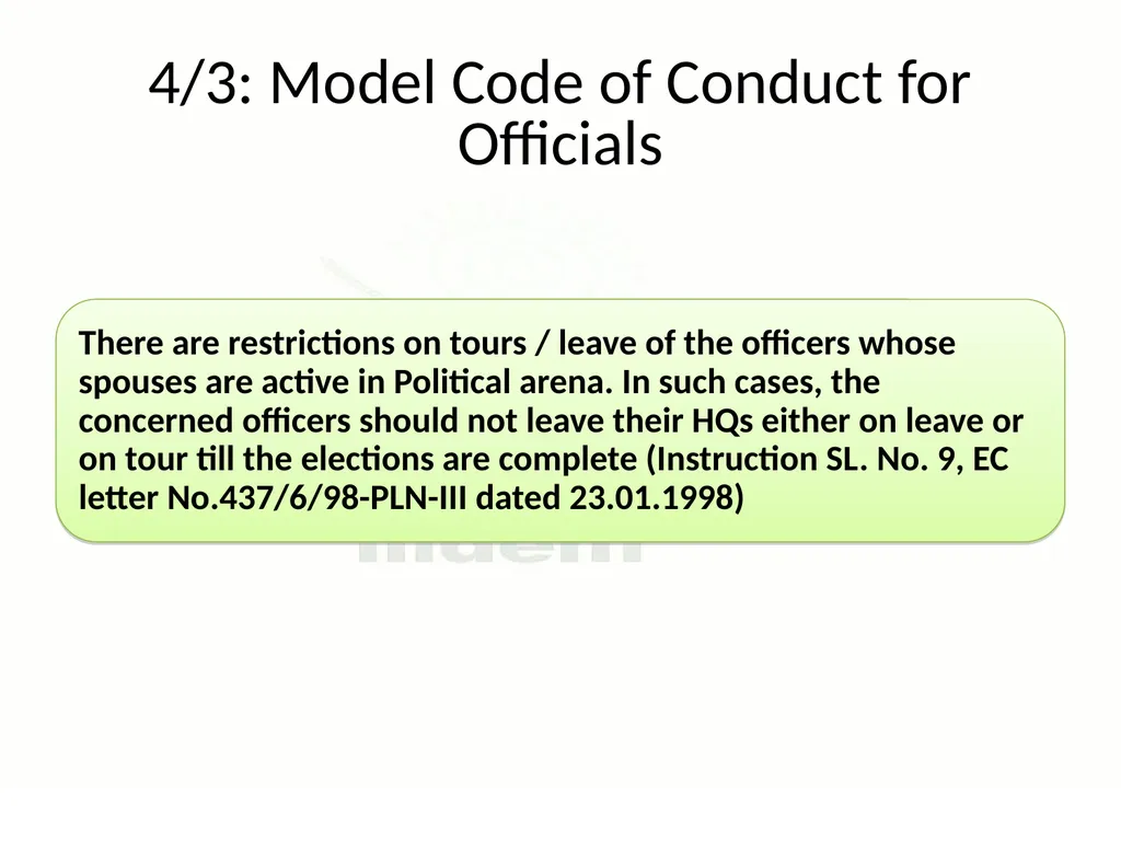 Model Code of Conduct (MCC) Learning Module for - slide 10 of 99
