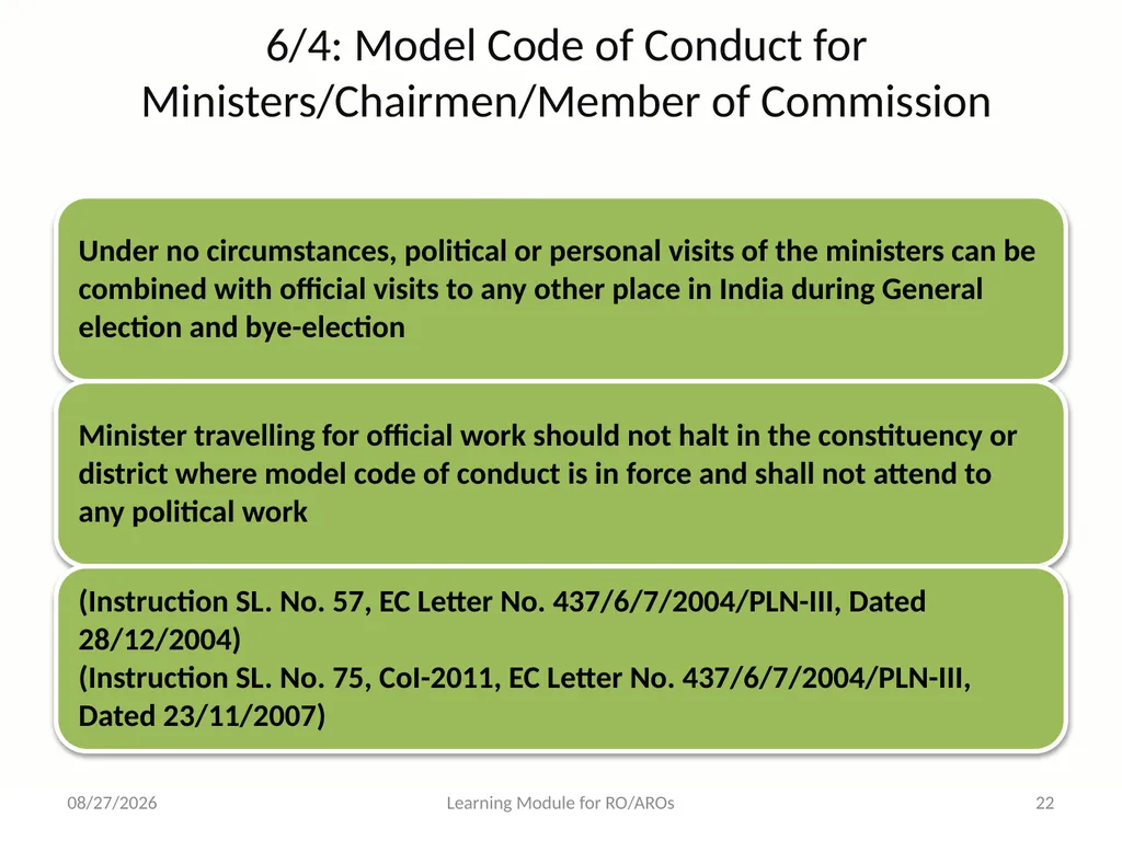 Model Code of Conduct (MCC) Learning Module for - slide 22 of 99