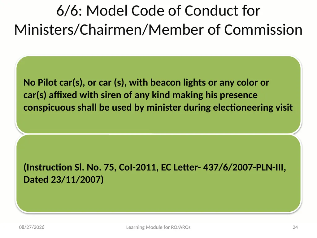 Model Code of Conduct (MCC) Learning Module for - slide 24 of 99