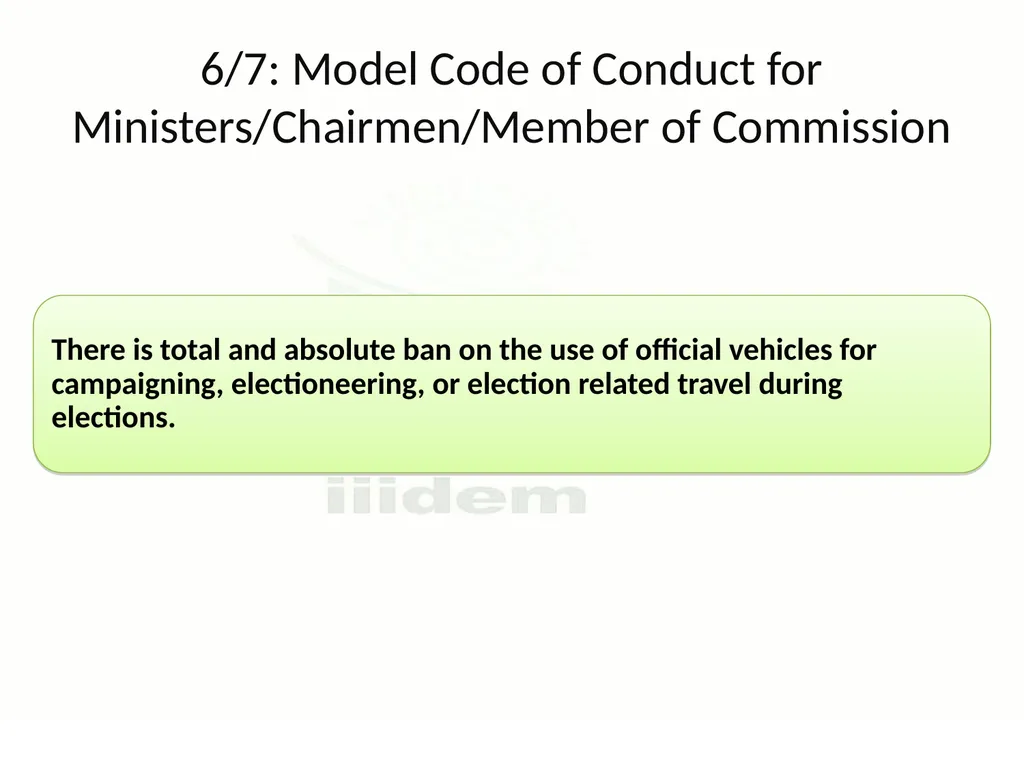 Model Code of Conduct (MCC) Learning Module for - slide 25 of 99