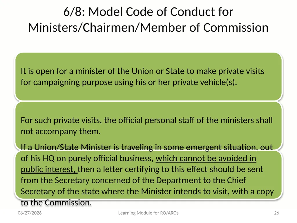 Model Code of Conduct (MCC) Learning Module for - slide 26 of 99