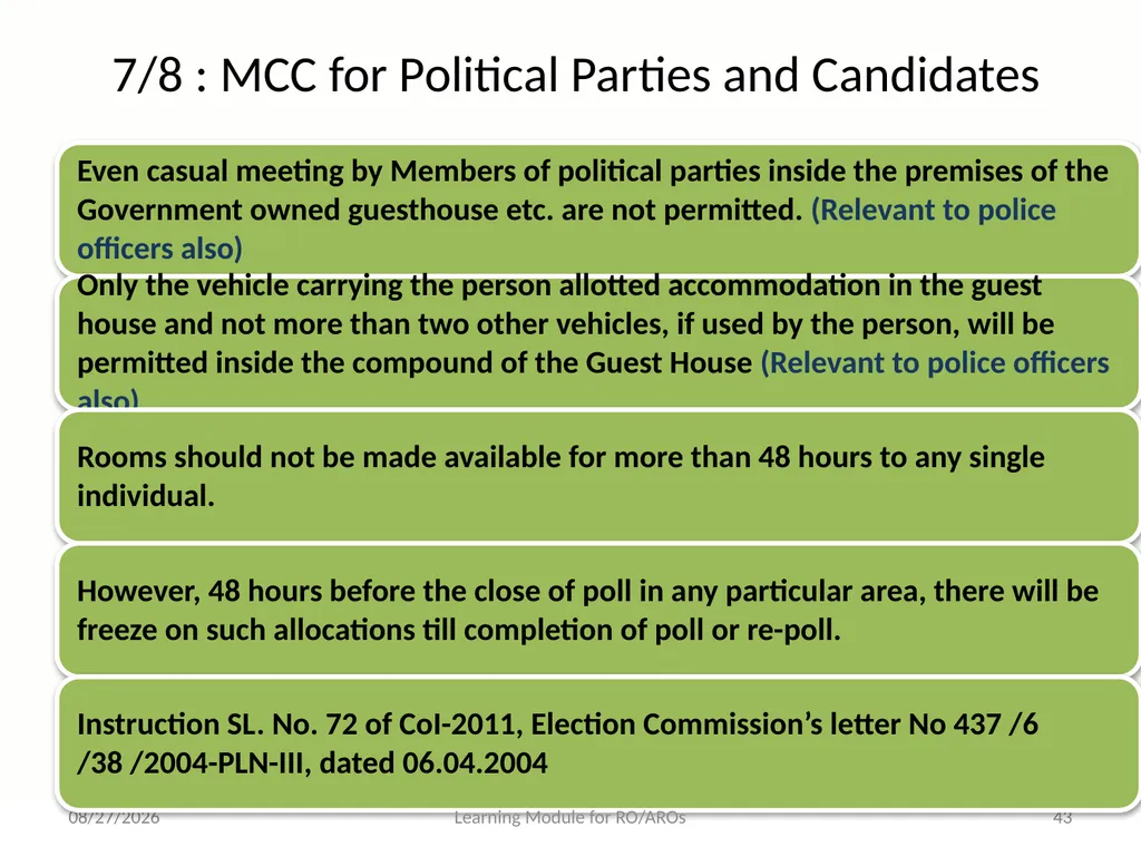 Model Code of Conduct (MCC) Learning Module for - slide 43 of 99