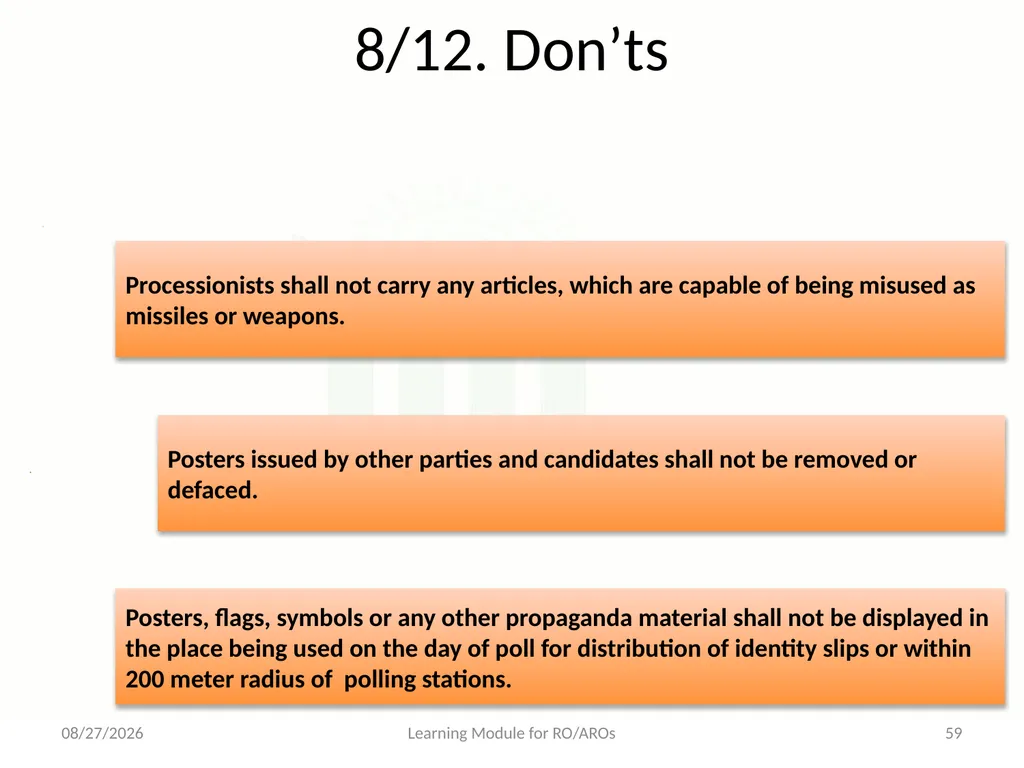 Model Code of Conduct (MCC) Learning Module for - slide 59 of 99