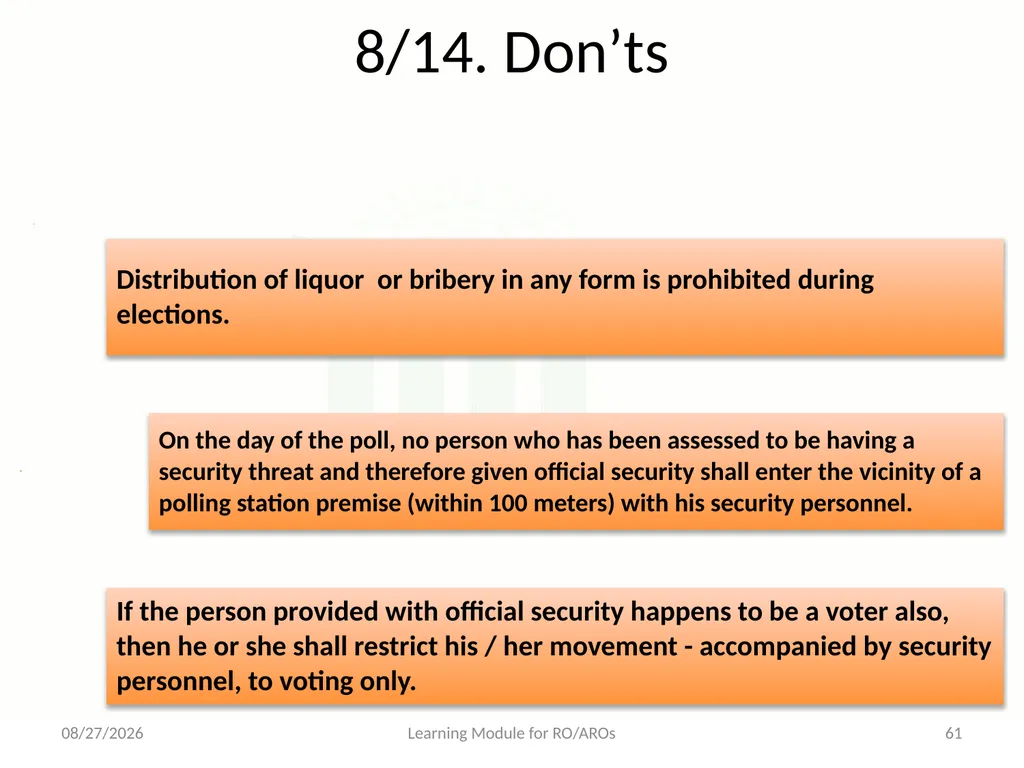 Model Code of Conduct (MCC) Learning Module for - slide 61 of 99