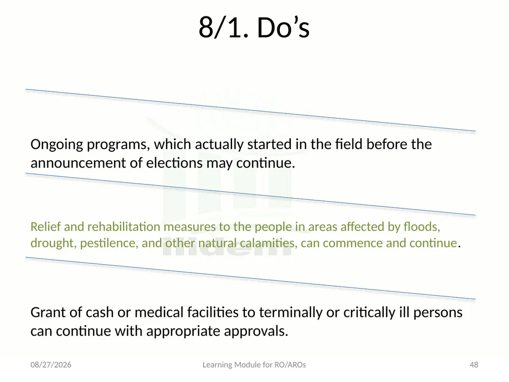 Model Code of Conduct (MCC) Learning Module for - slide 48 of 99