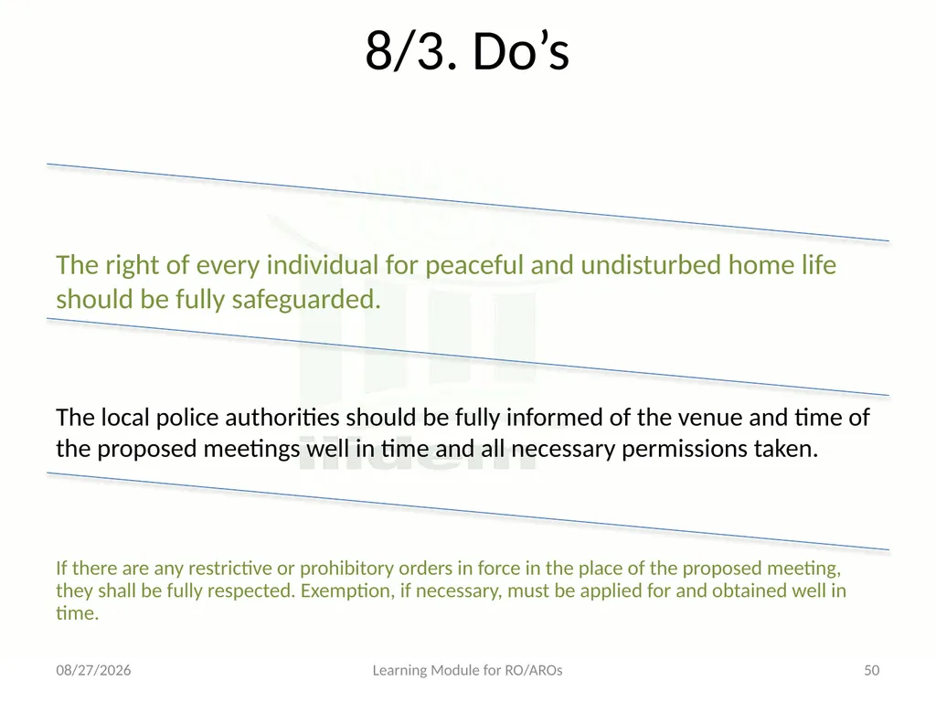 Model Code of Conduct (MCC) Learning Module for - slide 50 of 99
