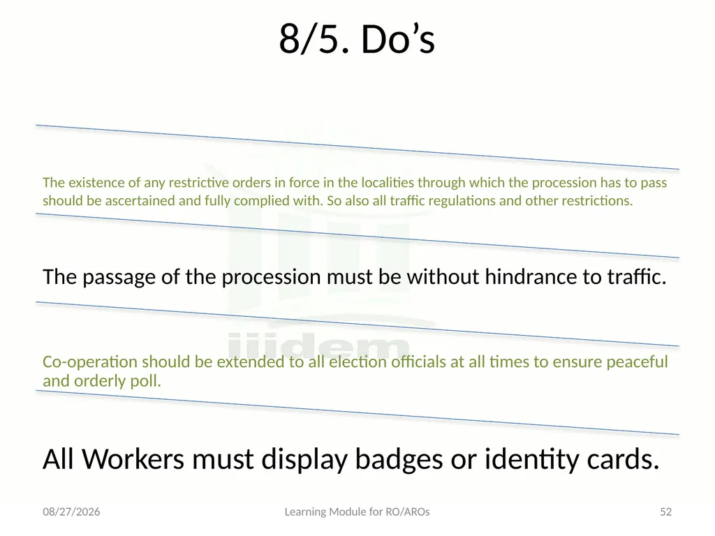 Model Code of Conduct (MCC) Learning Module for - slide 52 of 99