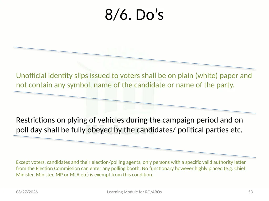 Model Code of Conduct (MCC) Learning Module for - slide 53 of 99