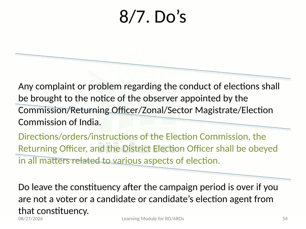 Model Code of Conduct (MCC) Learning Module for - slide 54 of 99