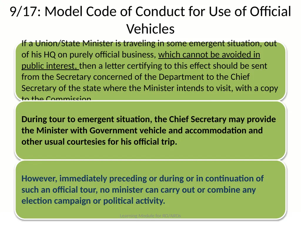 Model Code of Conduct (MCC) Learning Module for - slide 79 of 99