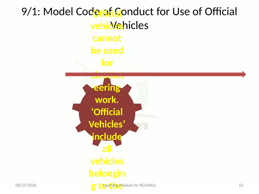 Model Code of Conduct (MCC) Learning Module for - slide 63 of 99