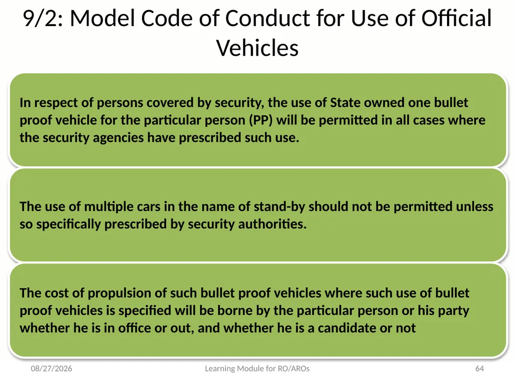 Model Code of Conduct (MCC) Learning Module for - slide 64 of 99