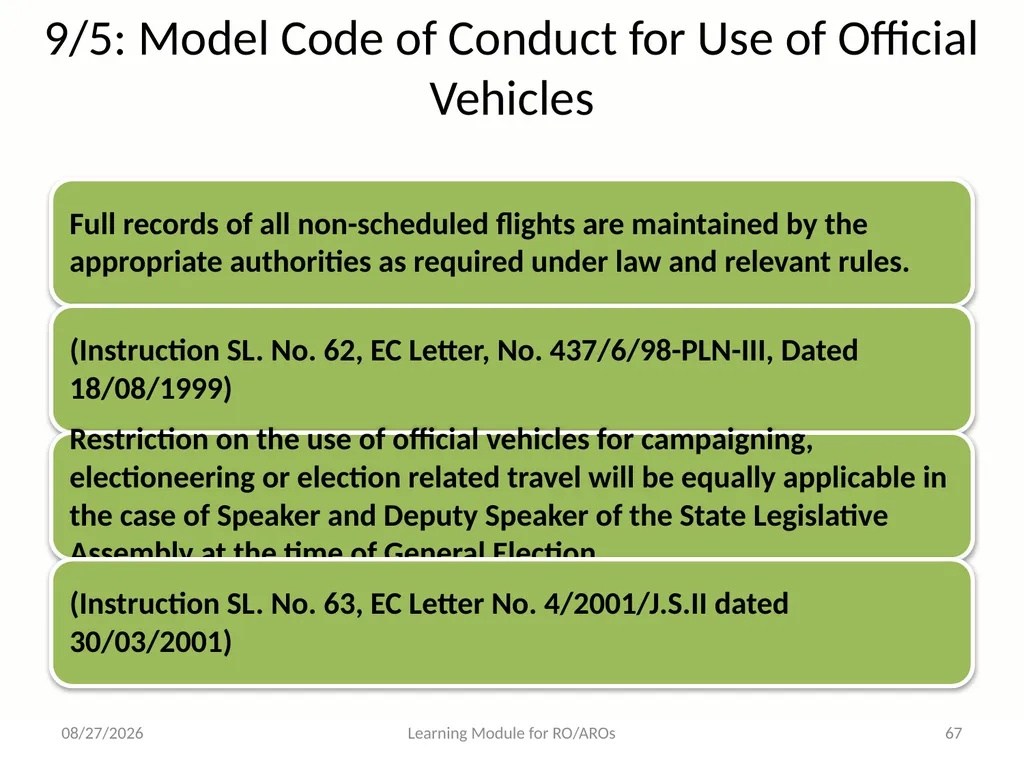 Model Code of Conduct (MCC) Learning Module for - slide 67 of 99