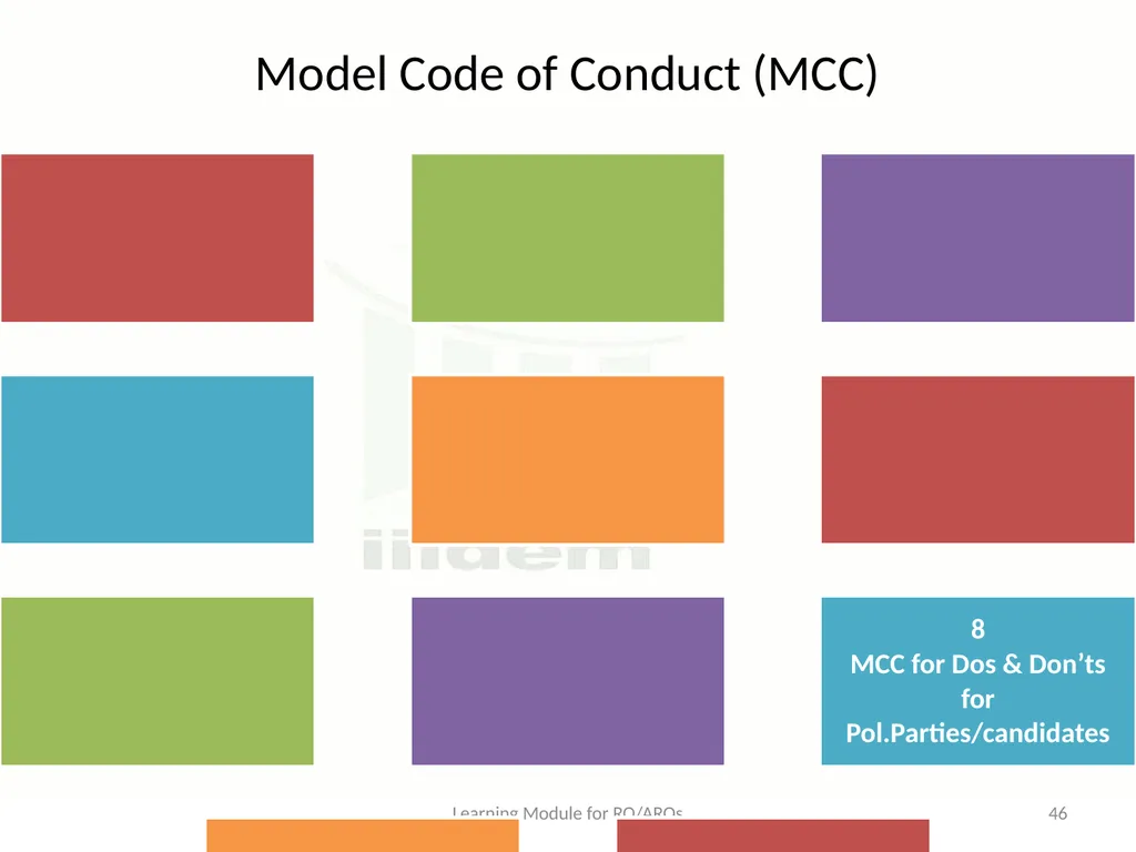 Model Code of Conduct (MCC) Learning Module for - slide 46 of 99