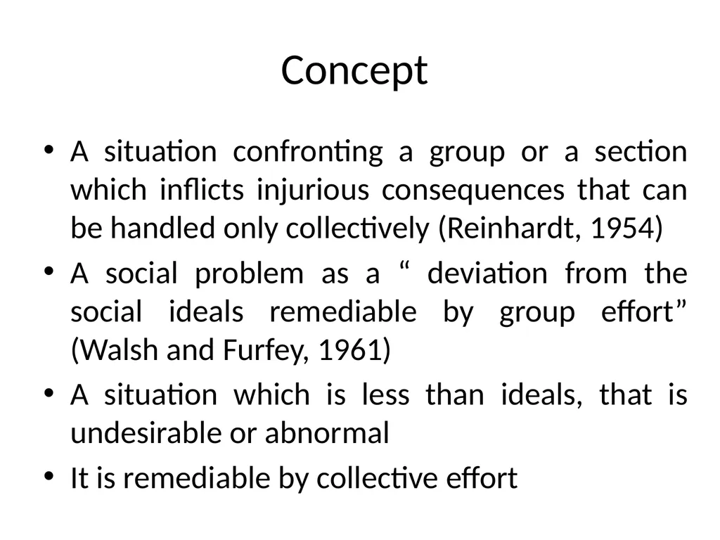 Social Problems Concept A situation confronting a - slide 2 of 3