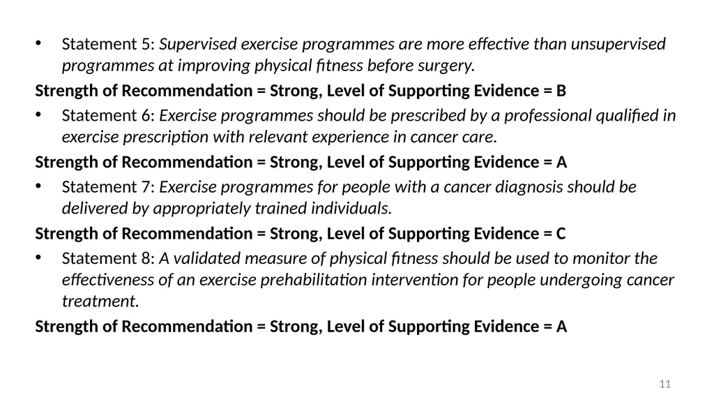What is the difference between exercise and - slide 11 of 12