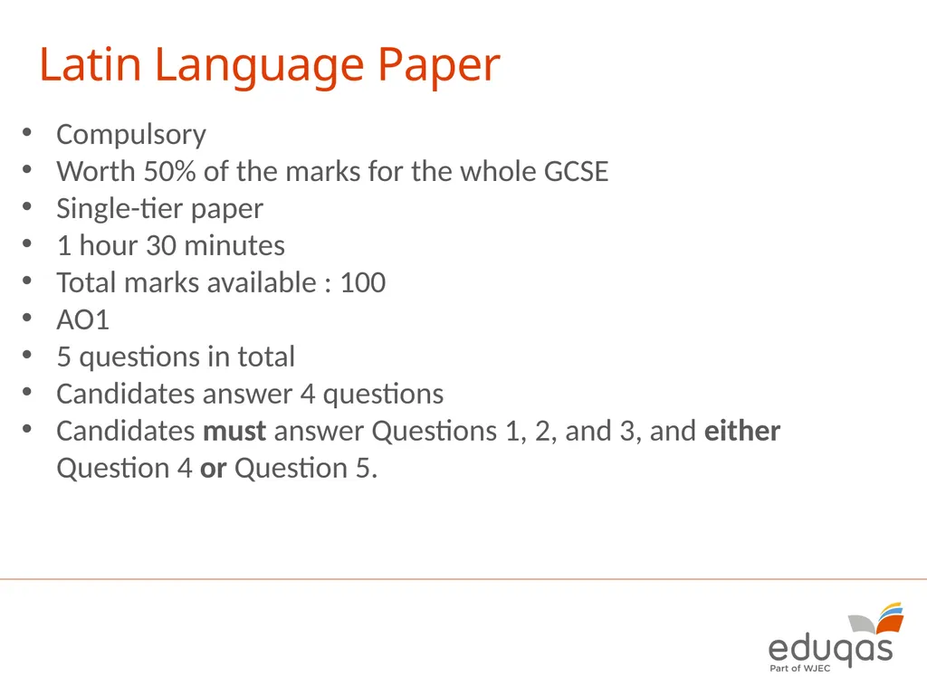 GCSE Latin Component 1 (Latin Language) January - slide 3 of 18