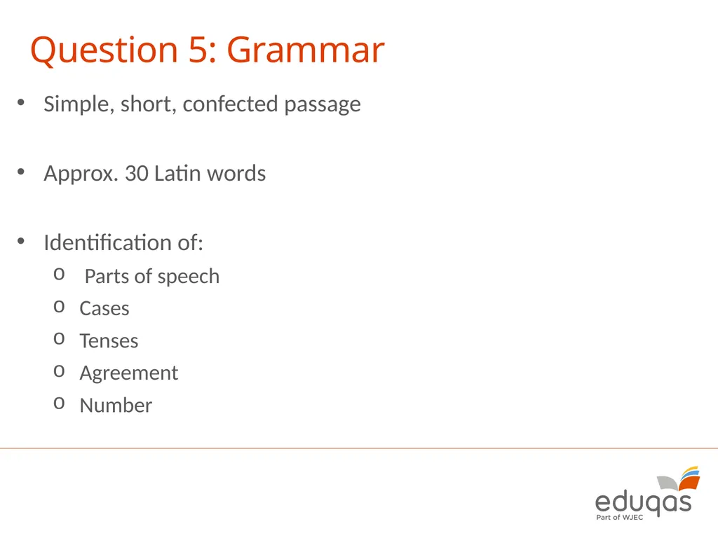 GCSE Latin Component 1 (Latin Language) January - slide 10 of 18