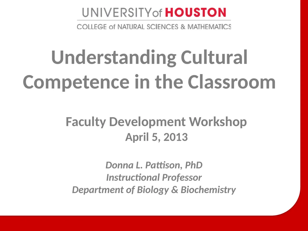 Understanding Cultural Competence in the Classroom - slide 1 of 16