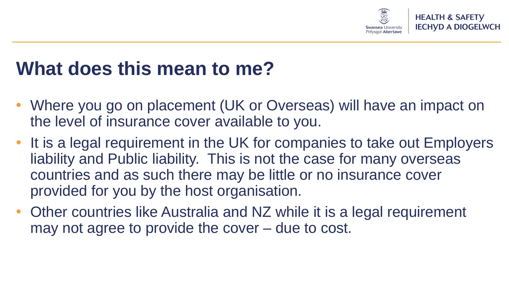 Work Placements Insurance Briefing Swansea - slide 8 of 12