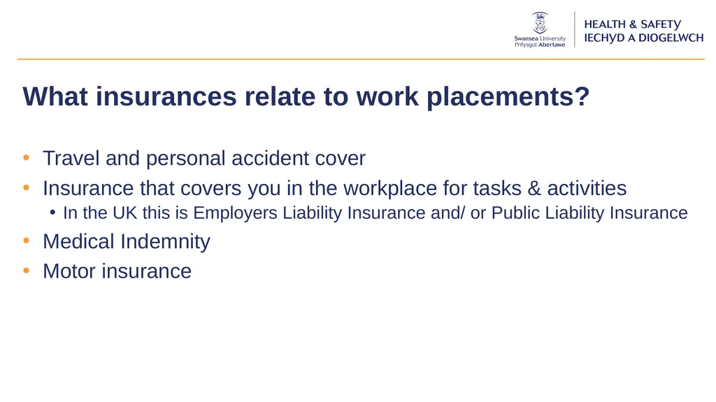Work Placements Insurance Briefing Swansea - slide 4 of 12