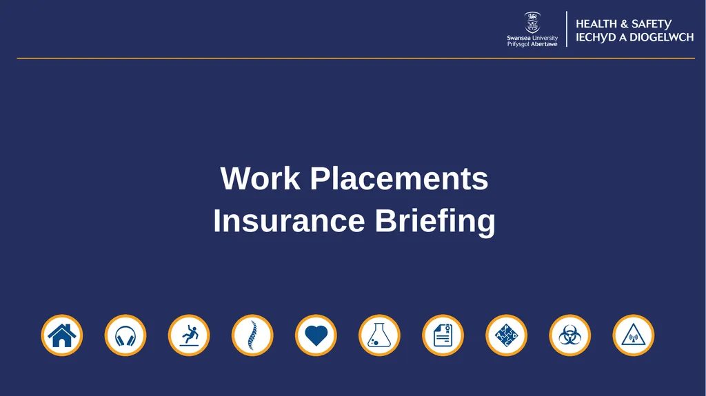 Work Placements Insurance Briefing Swansea - slide 1 of 12