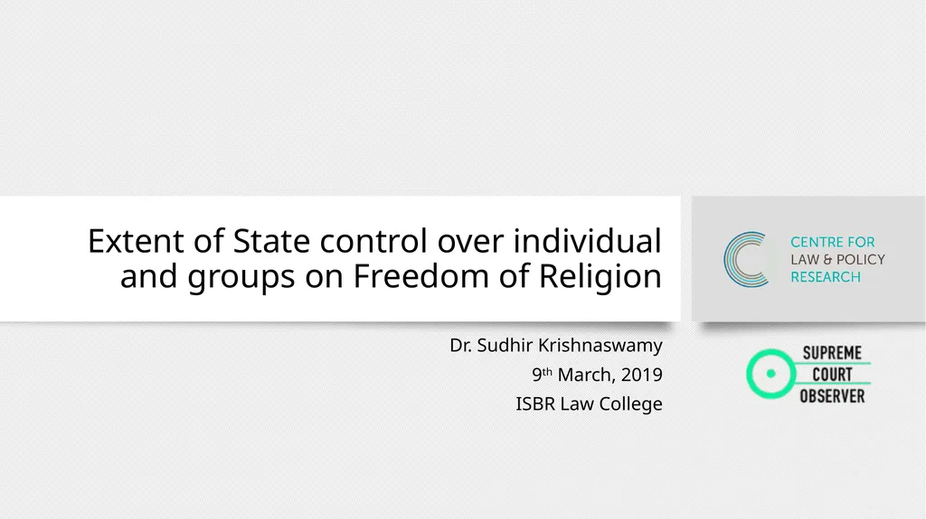Extent of State control over individual and groups - slide 1 of 9
