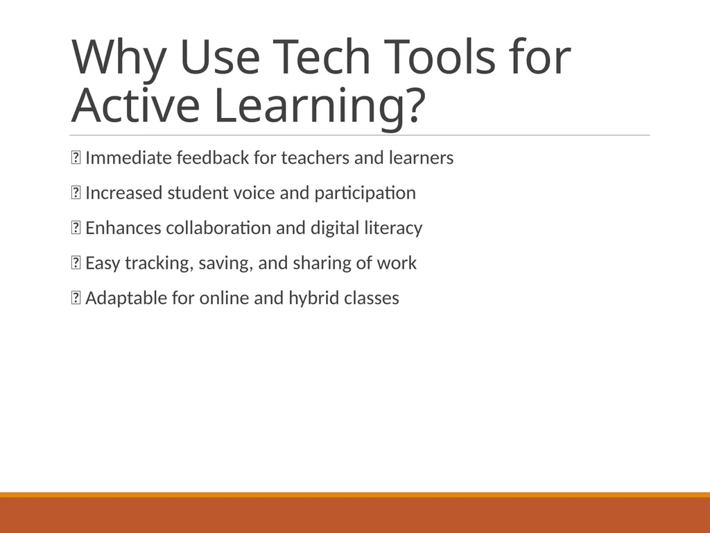 Active Learning with Tech Tools Engaging Students - slide 5 of 6