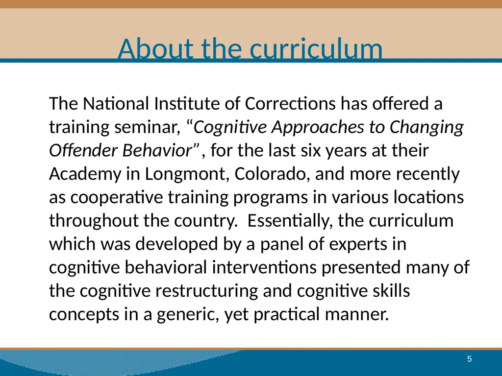 Thinking for a Change Integrated Cognitive - slide 5 of 38