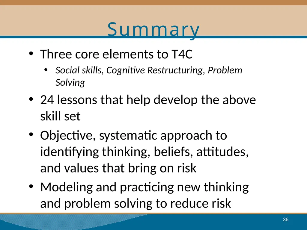 Thinking for a Change Integrated Cognitive - slide 36 of 38