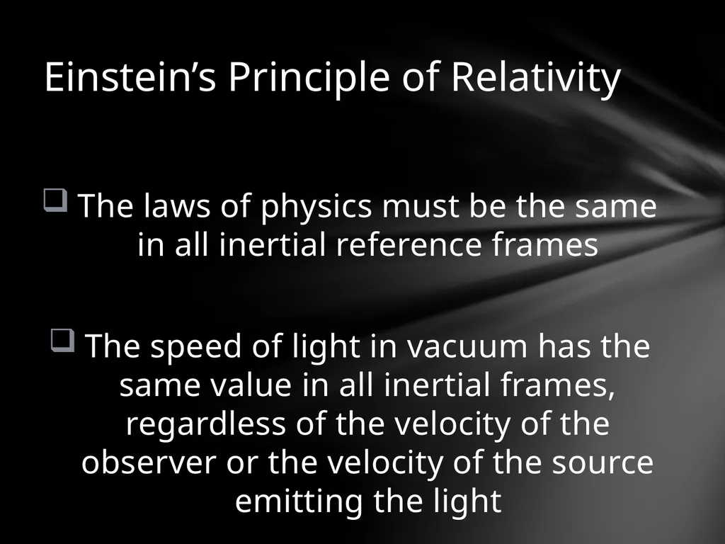 Special Relativity The laws of mechanics must be - slide 3 of 18