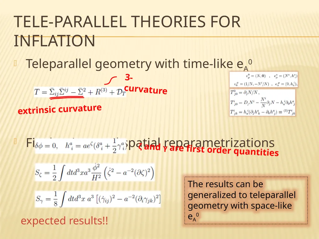 primordial fluctuations within tele-parallelism - slide 11 of 16