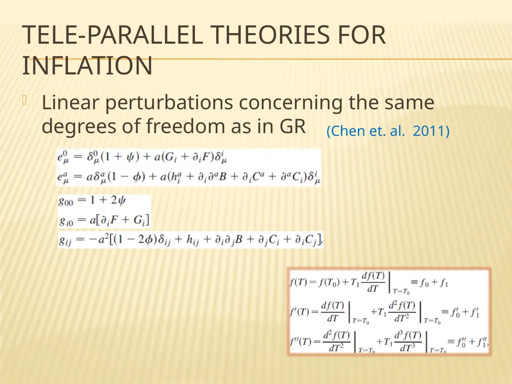 primordial fluctuations within tele-parallelism - slide 14 of 16