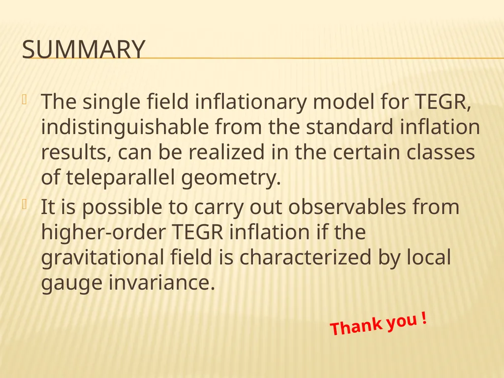 primordial fluctuations within tele-parallelism - slide 16 of 16
