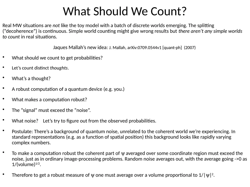 More on Quantum measurement Next time: Concluding - slide 9 of 13
