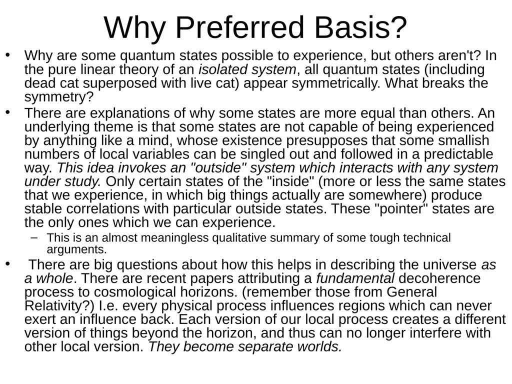 More on Quantum measurement Next time: Concluding - slide 4 of 13