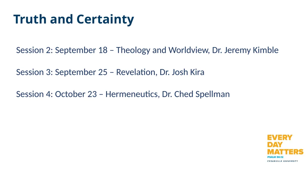 Faculty Theology Session 1 Overview Why host - slide 13 of 28