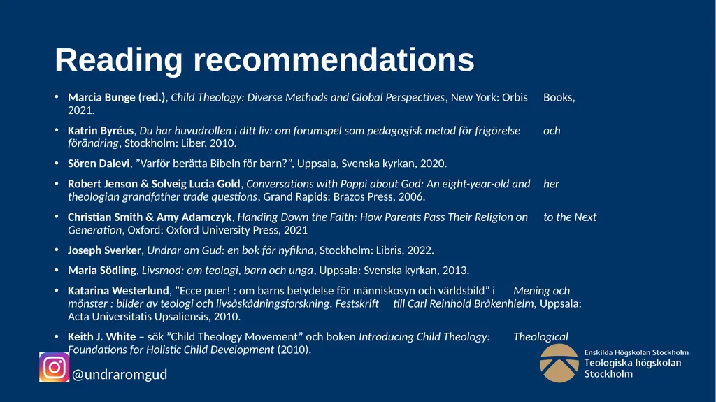 Child attentive theology - Sweden Joseph Sverker - slide 12 of 12