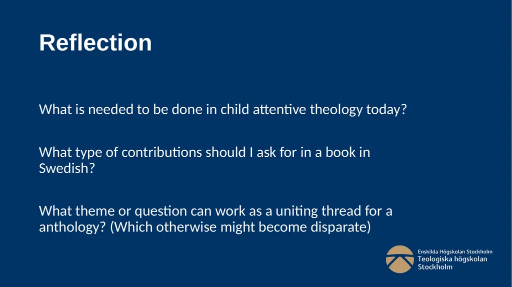 Child attentive theology - Sweden Joseph Sverker - slide 11 of 12