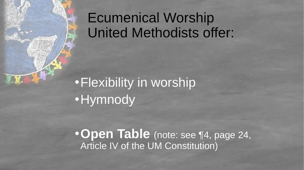United Methodist Ecumenism 101 Rev. Dai Morgan - slide 35 of 36